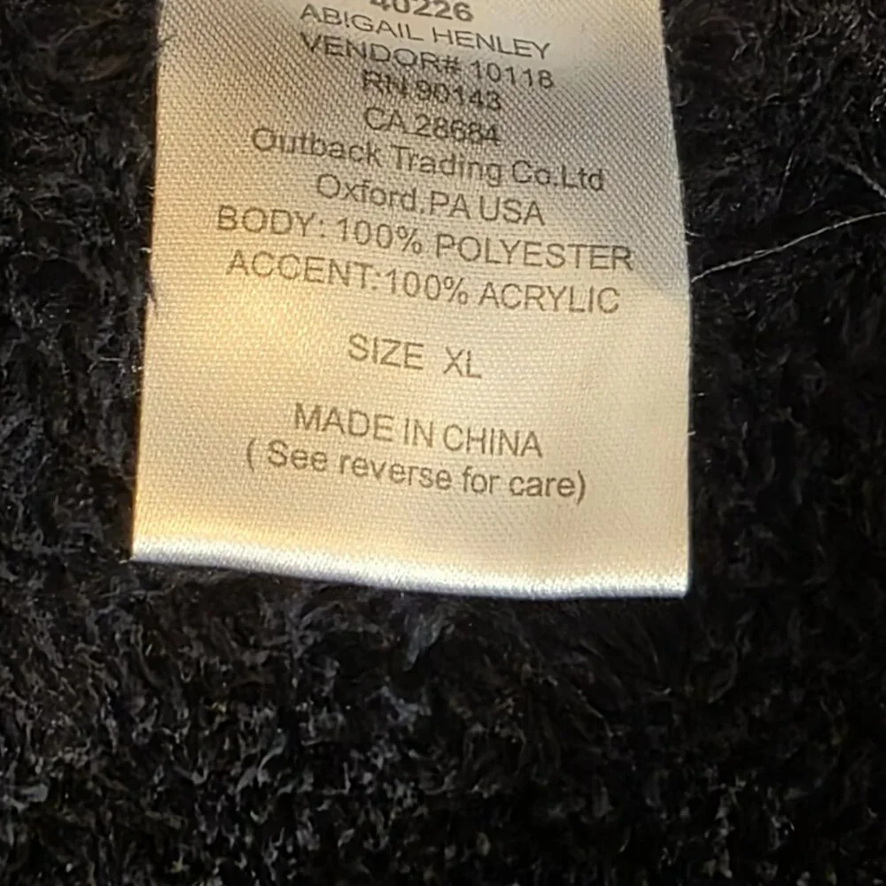 Outback Trading Company Aztec Black Designed Long Sleeve‎ Comfy Top in Size XL